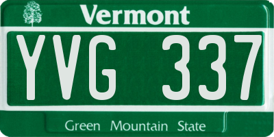 VT license plate YVG337
