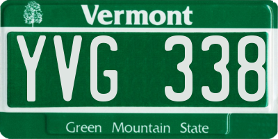 VT license plate YVG338