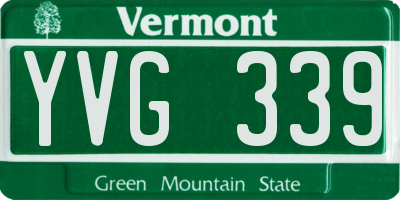 VT license plate YVG339
