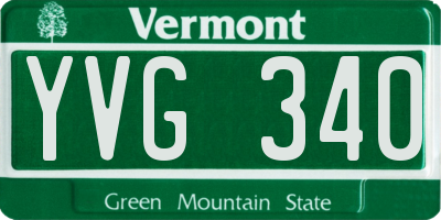 VT license plate YVG340