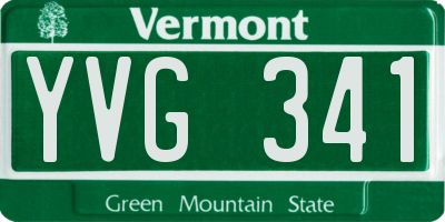 VT license plate YVG341