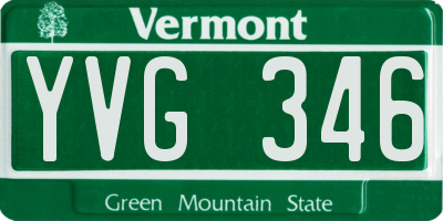VT license plate YVG346