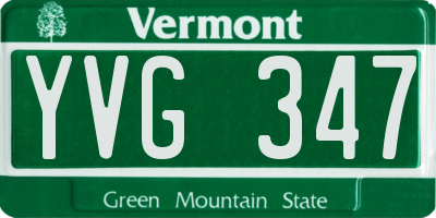VT license plate YVG347