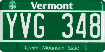 VT license plate YVG348