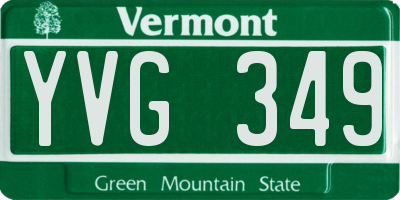 VT license plate YVG349