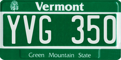 VT license plate YVG350