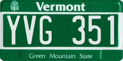 VT license plate YVG351
