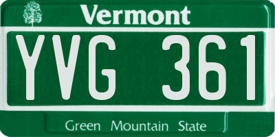VT license plate YVG361