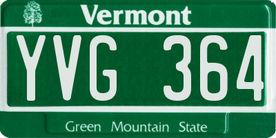 VT license plate YVG364