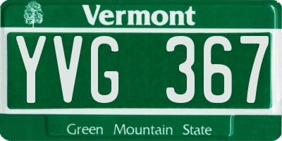 VT license plate YVG367