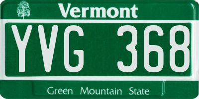 VT license plate YVG368