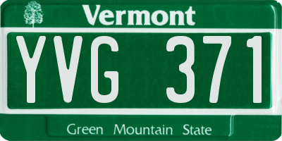 VT license plate YVG371