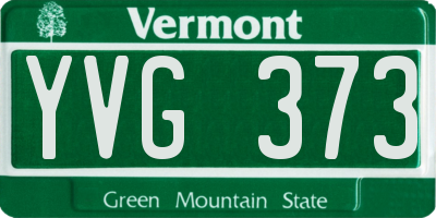 VT license plate YVG373