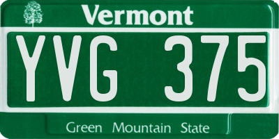 VT license plate YVG375