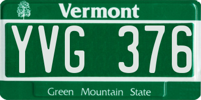 VT license plate YVG376