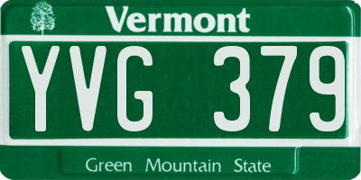 VT license plate YVG379