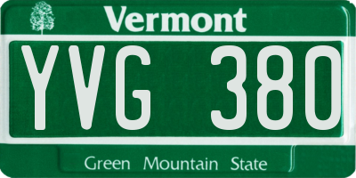 VT license plate YVG380