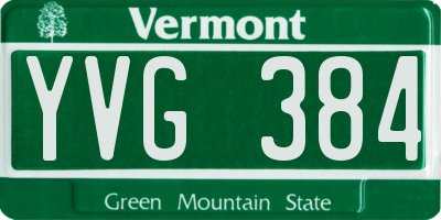 VT license plate YVG384