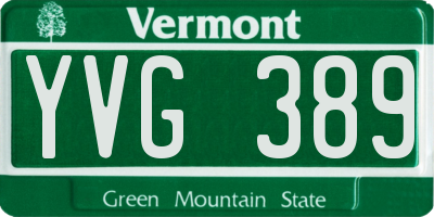 VT license plate YVG389