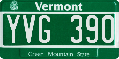 VT license plate YVG390