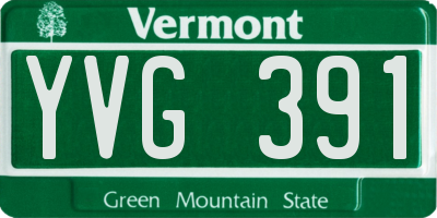 VT license plate YVG391