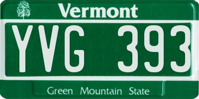VT license plate YVG393