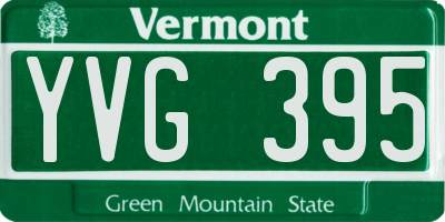 VT license plate YVG395
