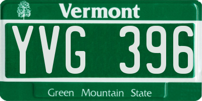 VT license plate YVG396