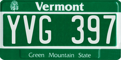 VT license plate YVG397