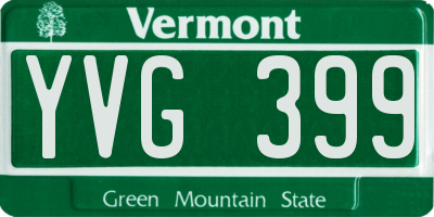VT license plate YVG399