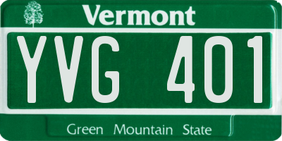 VT license plate YVG401