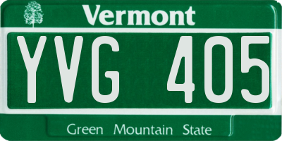 VT license plate YVG405