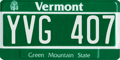 VT license plate YVG407