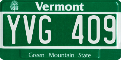 VT license plate YVG409