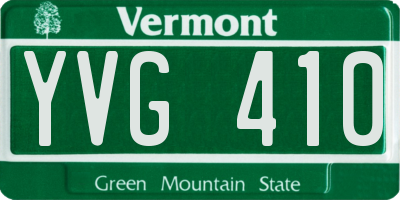VT license plate YVG410