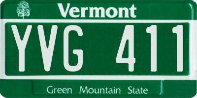 VT license plate YVG411