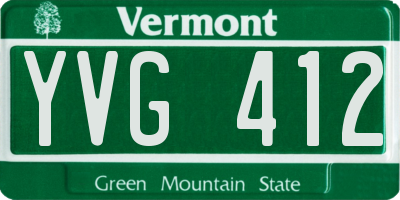 VT license plate YVG412