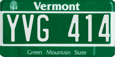 VT license plate YVG414