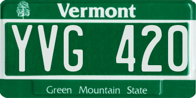VT license plate YVG420