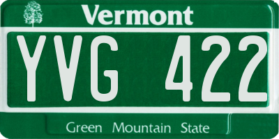 VT license plate YVG422