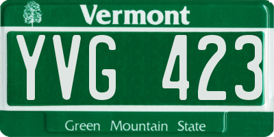VT license plate YVG423