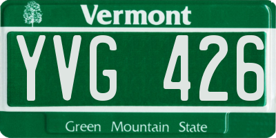VT license plate YVG426