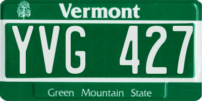 VT license plate YVG427
