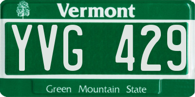 VT license plate YVG429