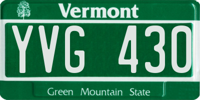 VT license plate YVG430