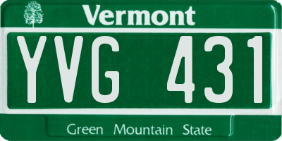 VT license plate YVG431