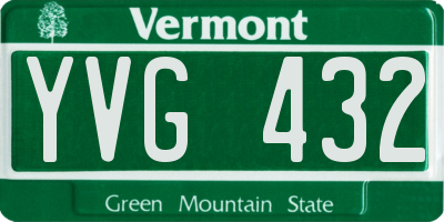VT license plate YVG432