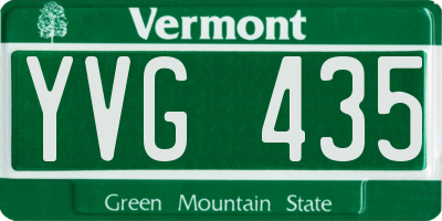 VT license plate YVG435