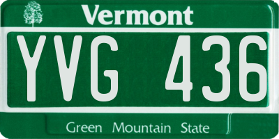 VT license plate YVG436
