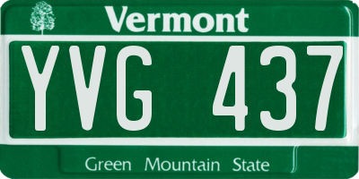 VT license plate YVG437
